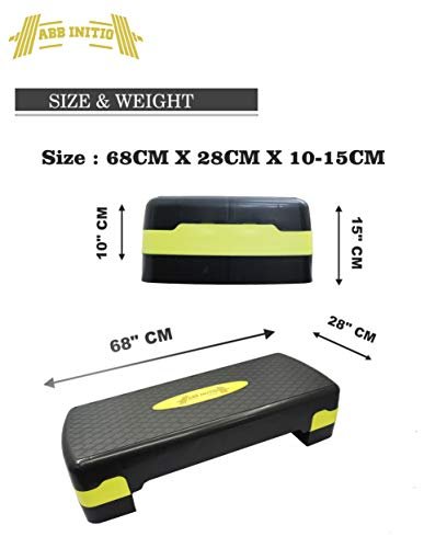 ABB INITIO GYM Polypropylene Adjustable Home Gym Exercise Fitness Stepper for Exercise Aerobics Stepper (Black & Yellow) - Image 4
