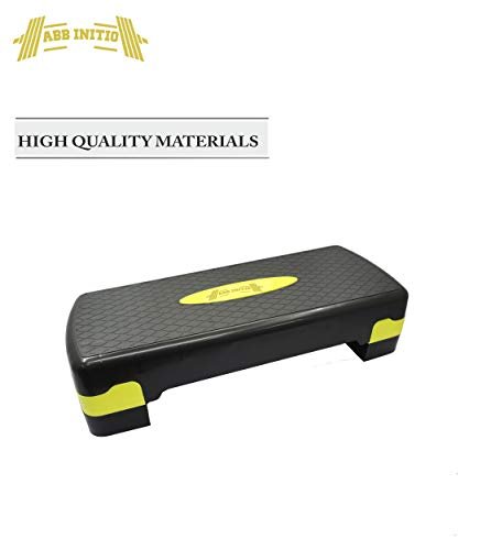 ABB INITIO GYM Polypropylene Adjustable Home Gym Exercise Fitness Stepper for Exercise Aerobics Stepper (Black & Yellow)