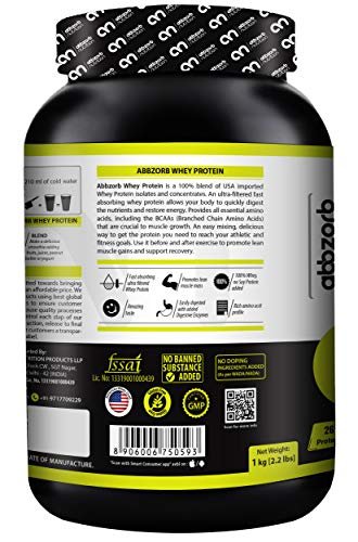 Abbzorb Whey Protein 26g Protein | 5.8g BCAA -with Digestive Enzymes|Guranteed Lab Report (Vanilla, 1 Kg) - Image 7