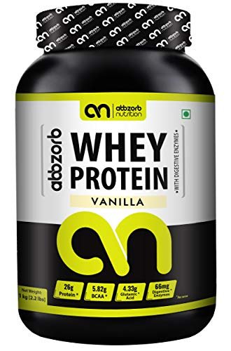 Abbzorb Whey Protein 26g Protein | 5.8g BCAA -with Digestive Enzymes|Guranteed Lab Report (Vanilla, 1 Kg) - Image 2