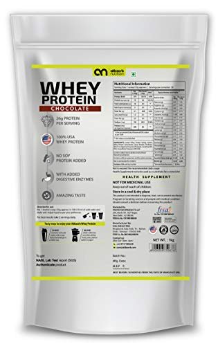 Abbzorb Whey Protein 26g Protein | 6.9g BCAA -with Digestive Enzymes (Chocolate, 1 Kg Refill Pack) - Image 3