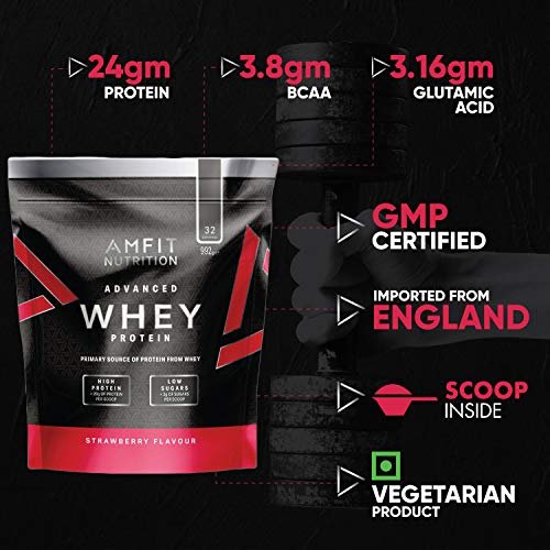 Amazon Brand - Amfit Nutrition Whey Protein Powder - 992 g (Strawberry) - Image 3