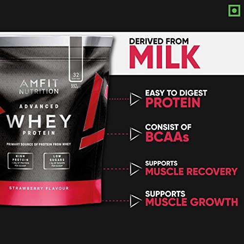 Amazon Brand - Amfit Nutrition Whey Protein Powder - 992 g (Strawberry) - Image 4
