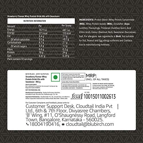 Amazon Brand - Amfit Nutrition Whey Protein Powder - 992 g (Strawberry) - Image 7