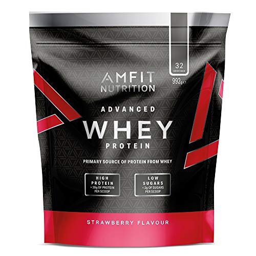 Amazon Brand - Amfit Nutrition Whey Protein Powder - 992 g (Strawberry)