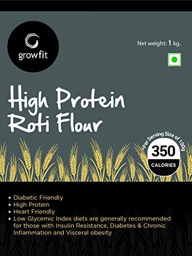 G growfit High Protein Flour 44% (1kg), Soy & Preservative Free, Boosts Immunity & Helps Build Muscle & Recovery, For Roti, Bread, Pizza, Cake etc, Contains Wheat, Oats Groats, Black Rice, Jackfruit, Amaranth, Flax and Pea protein ! - Image 4