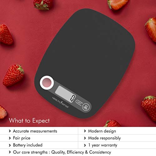 HealthSense KS40 Chef-Mate Ks 40 Digital Kitchen Food Weighing Scale with Tare Function - Image 3