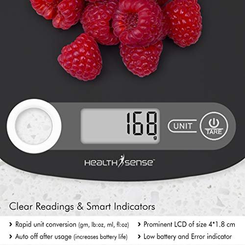 HealthSense KS40 Chef-Mate Ks 40 Digital Kitchen Food Weighing Scale with Tare Function - Image 5