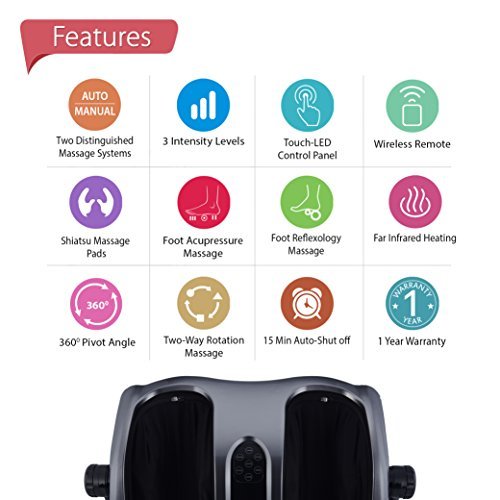 HealthSense Heal-Touch LM 310 Foot Massager Machine for Home Pain Relief with Feet Vibration Massage, Infrared Heating, Touchscreen LED Panel, Wireless Remote & 1 Year Warranty - Image 3