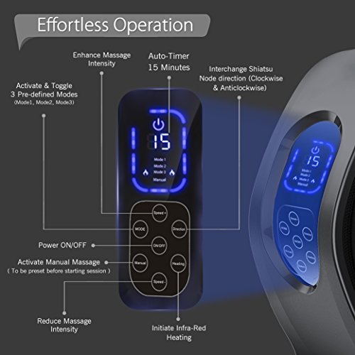 HealthSense Heal-Touch LM 310 Foot Massager Machine for Home Pain Relief with Feet Vibration Massage, Infrared Heating, Touchscreen LED Panel, Wireless Remote & 1 Year Warranty - Image 6