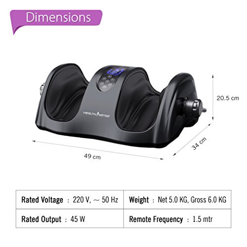 HealthSense Heal-Touch LM 310 Foot Massager Machine for Home Pain Relief with Feet Vibration Massage, Infrared Heating, Touchscreen LED Panel, Wireless Remote & 1 Year Warranty - Image 8