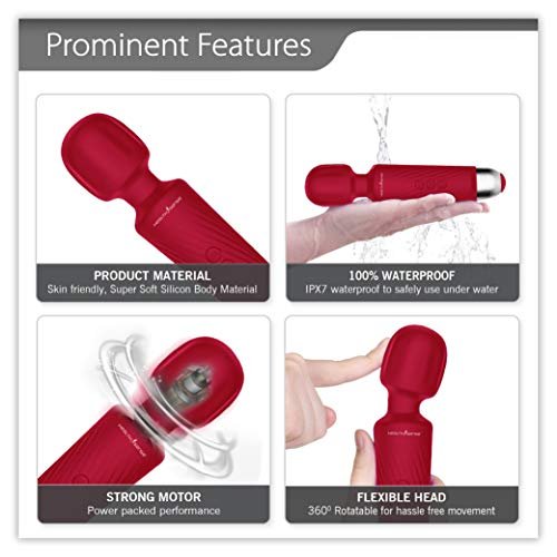 HealthSense Magic-Vibe HM 260 Cordless Handheld Personal Body Massager for Pain Relief & Rechargeable Vibration Machine with 8 Speeds, 20 Modes & 1 Year Warranty (Cherry) - Image 7