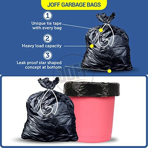 JOFF Premium Garbage Bags (Large) Size 60cm x 81cm (24inch x 32inch) 1 Roll (15 Bags)- Heavy Duty Trash/Dustbin Bags - Image 3