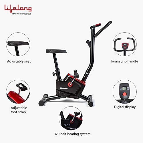 Lifelong LLF54 Fit Pro Stationary Exercise Belt Bike for Weight Loss at Home with Display and Resistance Control - Image 5