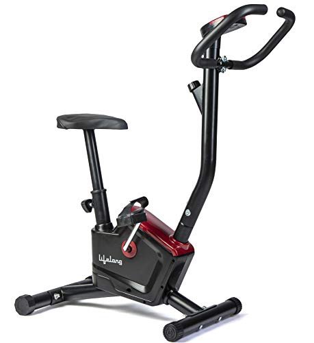 Lifelong LLF54 Fit Pro Stationary Exercise Belt Bike for Weight Loss at Home with Display and Resistance Control