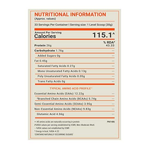 MuscleBlaze Fuel One True Whey Isolate, Whey Protein Isolate (Unflavoured, 1 kg / 2.2 lb, 33 Servings) - Image 4