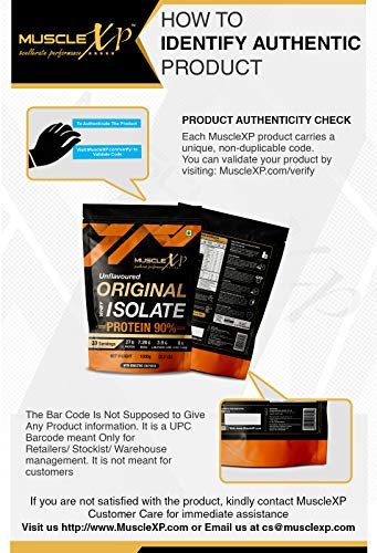 MuscleXP Original Whey Isolate Protein 90% With Digestive Enzyme, 1Kg Pouch - Image 3