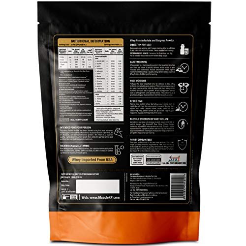 MuscleXP Original Whey Isolate Protein 90% With Digestive Enzyme, 1Kg Pouch - Image 5