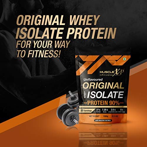 MuscleXP Original Whey Isolate Protein 90% With Digestive Enzyme, 1Kg Pouch - Image 6