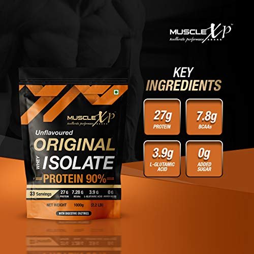 MuscleXP Original Whey Isolate Protein 90% With Digestive Enzyme, 1Kg Pouch - Image 7