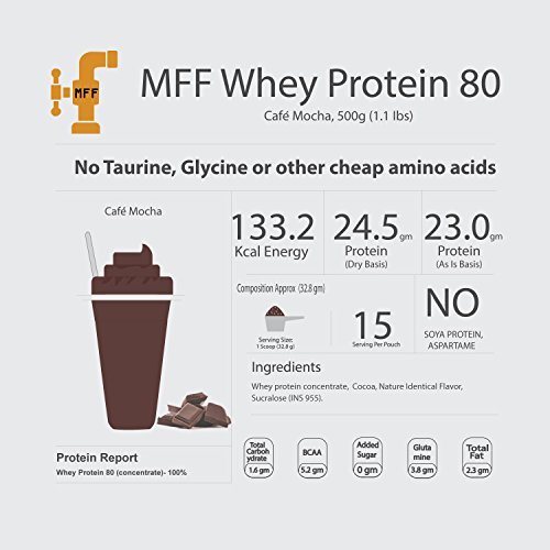 MyFitFuel MFF Whey Protein 80 | 500gm, 15 Servings (Café Mocha) - Image 3
