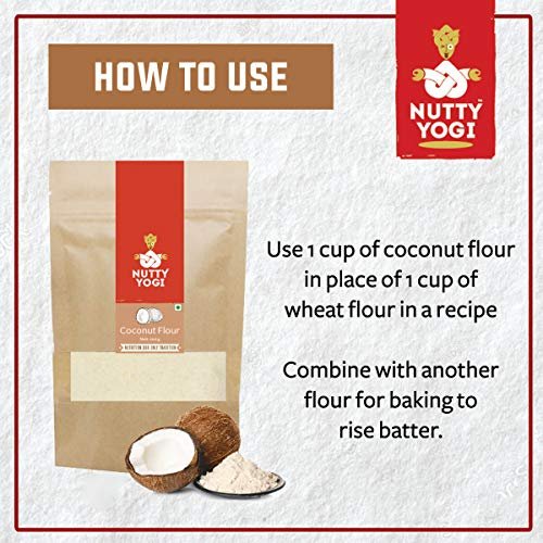 Nutty Yogi Gluten Free Coconut Flour , Atta Grain Free, Delicious, Healthy Alternative, Goodness of Coconut, Good Fat, Low Carb, Keto Friendly -200 gm - Image 8