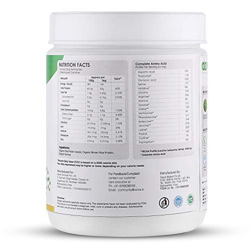 OZiva Organic Plant Protein (30g Vegan Protein - Pea protein a, Brown Rice Protein & Quinoa, Soy free) For Everyday Fitness, Boosts Immunity, Unflavored, 500mg - Image 3