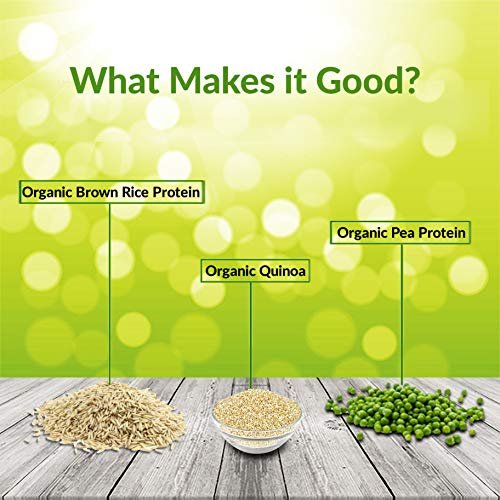 OZiva Organic Plant Protein (30g Vegan Protein - Pea protein a, Brown Rice Protein & Quinoa, Soy free) For Everyday Fitness, Boosts Immunity, Unflavored, 500mg - Image 5