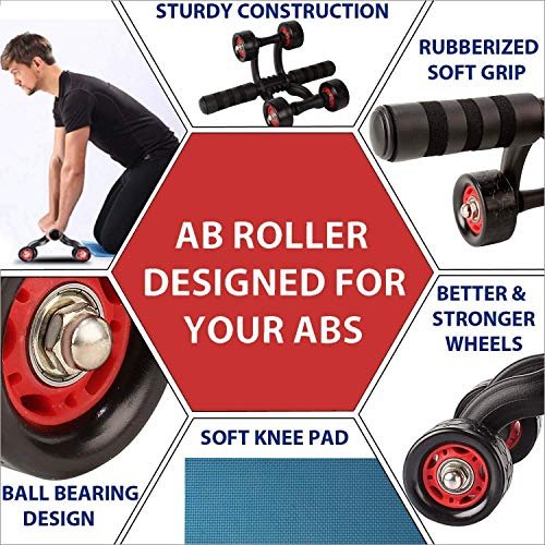 Piesome Anti Skid Wheel Total Body AB Roller Exerciser for Abdominal Stomach Exercise Training Equipment, Roller for Exercise, Excersice Roller, Fitness Roller for Exercise, Ab Roller for Men,Women - Image 8