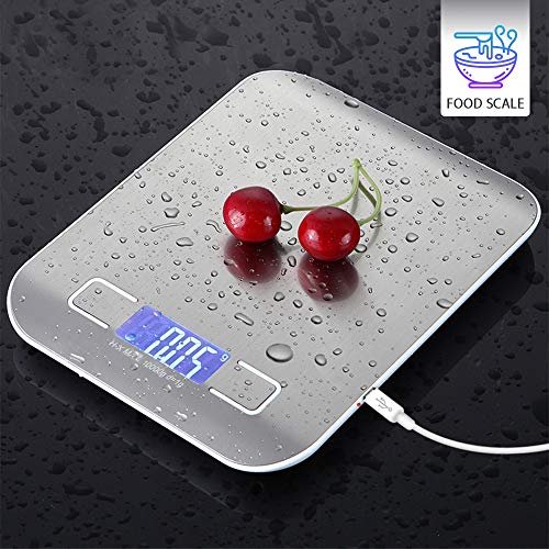 Pronto USB LCD Digital Kitchen Stainless Steel Ultra Slim Weighing Food Scale (Silver, 10 kg)