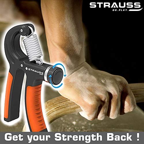 Strauss Adjustable Hand Grip Strengthener, (Black/Orange) - Image 5