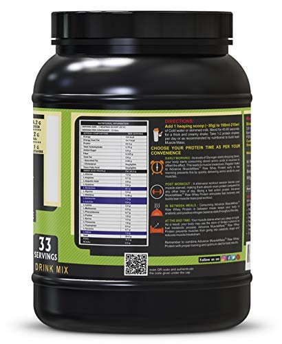 Advance Musclemass 100% Raw Whey Protein Supplement Powder (Unflavoured) 1 Kg 2.2 Lb (33 Servings) - Image 3