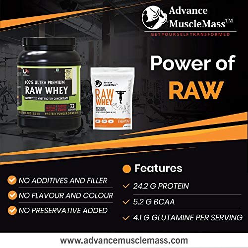 Advance Musclemass 100% Raw Whey Protein Supplement Powder (Unflavoured) 1 Kg 2.2 Lb (33 Servings) - Image 6