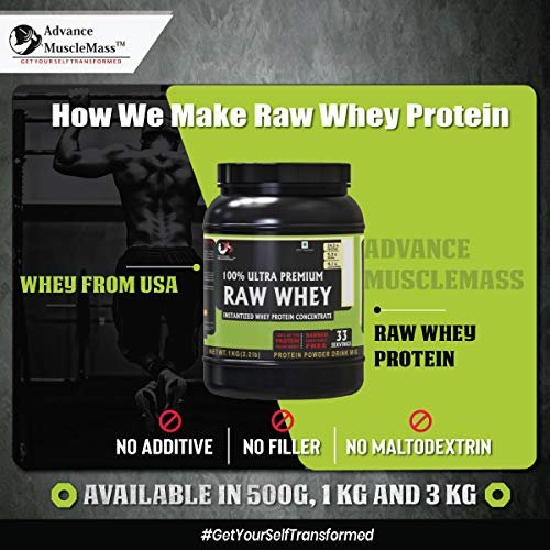 Advance Musclemass 100% Raw Whey Protein Supplement Powder (Unflavoured) 1 Kg 2.2 Lb (33 Servings) - Image 7