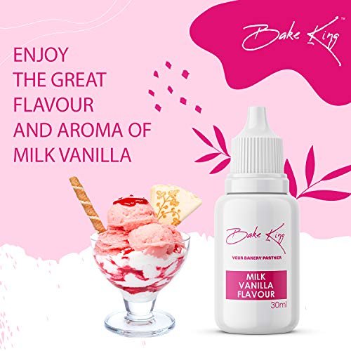 BAKE KING Milk Vanilla Flavour 30ML Essence for Baking Cakes, Jams, Jelies, Cookies, Ice Creams and Puddings Liquid Food Essence for Cake Making (Milk Vanilla Flavour 30ml) - Image 3