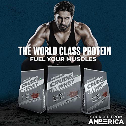 Bigmuscles Nutrition Crude Whey - 1 kg (Rich Chocolate), Whey Protein Concentrate 80%, 24g Protein, 5.5g BCAA, 4 g Glutamine - Image 3