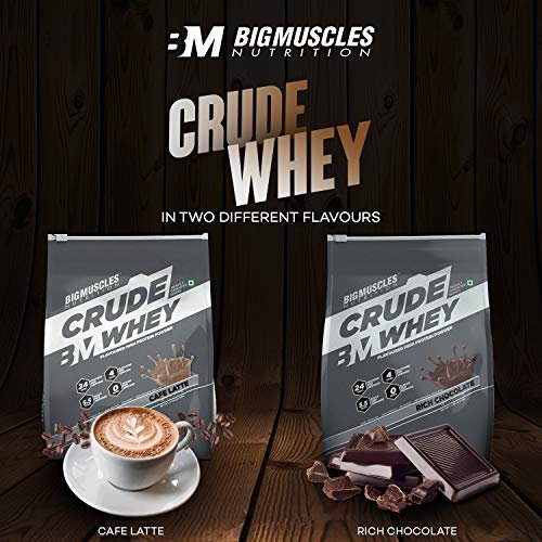 Bigmuscles Nutrition Crude Whey - 1 kg (Rich Chocolate), Whey Protein Concentrate 80%, 24g Protein, 5.5g BCAA, 4 g Glutamine - Image 7