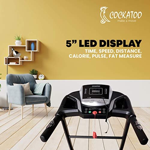 Cockatoo CTM-05 1.5 HP - 2HP Peak DC Motorized Treadmill for Home, with 3 Level Manual Incline, Max Speed 14 Km/Hr, Max User Weight 90 Kg(DIY, Do It Yourself Installation, Multicolor) - Image 6