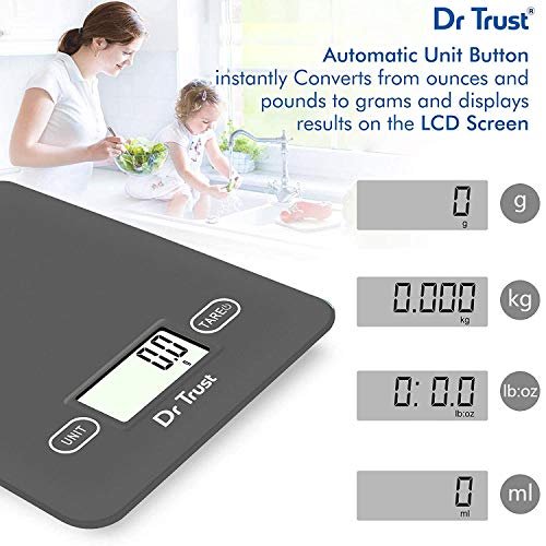Dr Trust (USA) Electronic Kitchen Digital Scale Weighing Machine - 517 (Gray) - Image 4