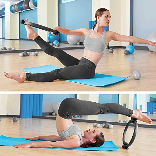 FEGSY Fiberglass Foam Circle Exercise Pilates Ring with Full Body Toning Fitness for Yoga, Streching, Relaxation and Improving Backbands (Black) - Image 6