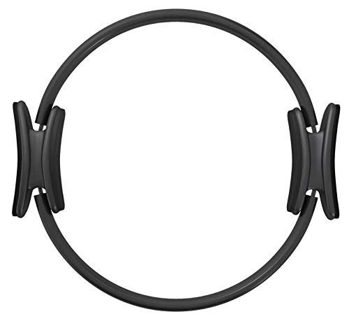 FEGSY Fiberglass Foam Circle Exercise Pilates Ring with Full Body Toning Fitness for Yoga, Streching, Relaxation and Improving Backbands (Black)