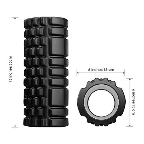 FEGSY Foam Roller for Exercise, Fitness, Back Pain, Deep Tissue Massage, and Physiotherapy (Black) - Image 3