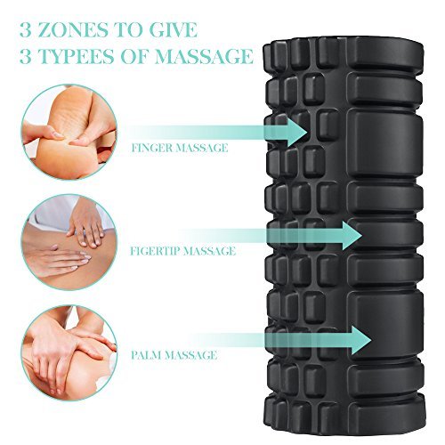 FEGSY Foam Roller for Exercise, Fitness, Back Pain, Deep Tissue Massage, and Physiotherapy (Black) - Image 4