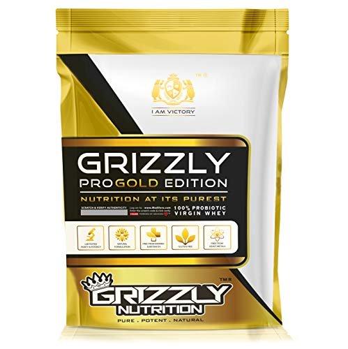 Grizzly Nutrition - 100% Virgin whey protein - with digestive enzymes & probiotics - 2.21lb-1kg