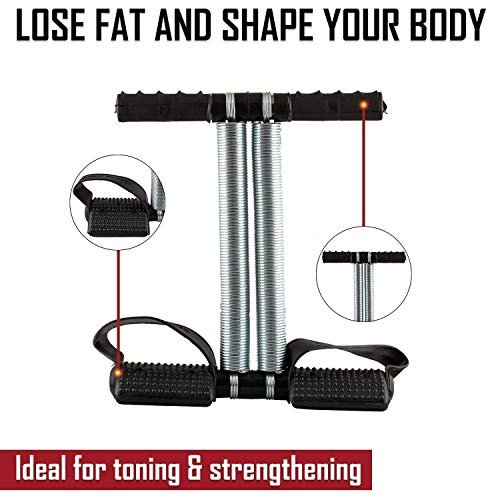 HUSB® Double Spring Tummy Trimmer Pro Waist Trimmer Abs Exerciser Body Toner Fat Buster Home Gym Abdominal Exercise Fitness Equipment Leg Exerciser for Men and Women (Red,Black) (Double Spring) - Image 7