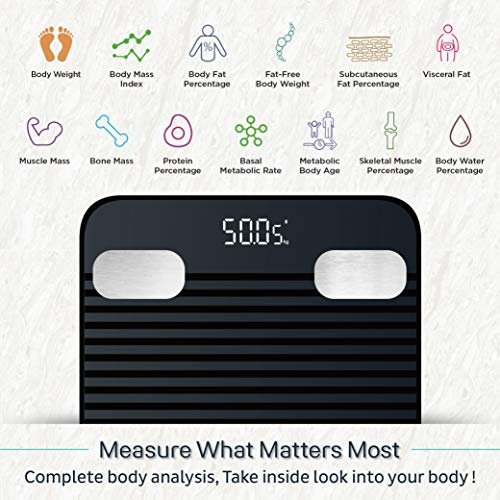 HealthSense Fitdays BS 171 Smart Bluetooth Body Weighing Scale | Digital Fitness Weight Machine with Mobile App, BMI and Fat Analysis with 13 compositions | Batteries and One Year Warranty Included - Image 3