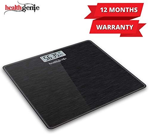 Healthgenie Thick Tempered Glass Lcd Display Digital Weighing Machine , Weight Machine For Human Body Digital Weighing Scale, Weight Scale, with 2 Year Warranty & Batteries Included (Brushed Black) - Image 7