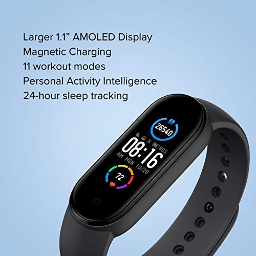 SILVERX M5 Smart Band – India’s No. 1 Fitness Band, 1.1-inch AMOLED Color Display, Magnetic Charging, 2 Weeks Battery Life, Personal Activity Intelligence (PAI), Women’s Health Trackingm - Image 3