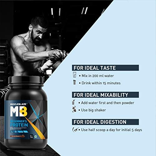 MuscleBlaze Beginner's Whey Protein, No Added Sugar, Faster Muscle Recovery & Improved Strength (Chocolate, 1 kg / 2.2 lb, 33 Servings) - Image 4