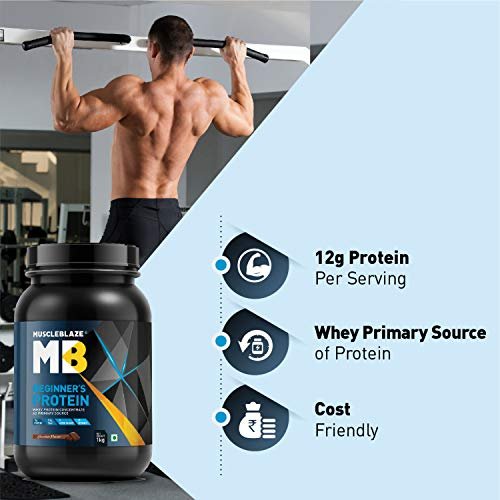 MuscleBlaze Beginner's Whey Protein, No Added Sugar, Faster Muscle Recovery & Improved Strength (Chocolate, 1 kg / 2.2 lb, 33 Servings) - Image 5